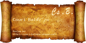 Csuri Balázs névjegykártya
